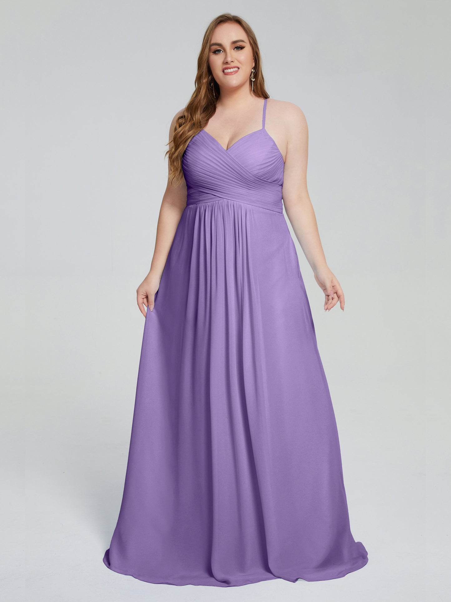 Julianna Modest Spaghetti Straps Plus Size Bridesmaid Dresses