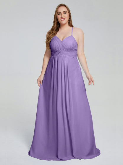 Julianna Modest Spaghetti Straps Plus Size Bridesmaid Dresses