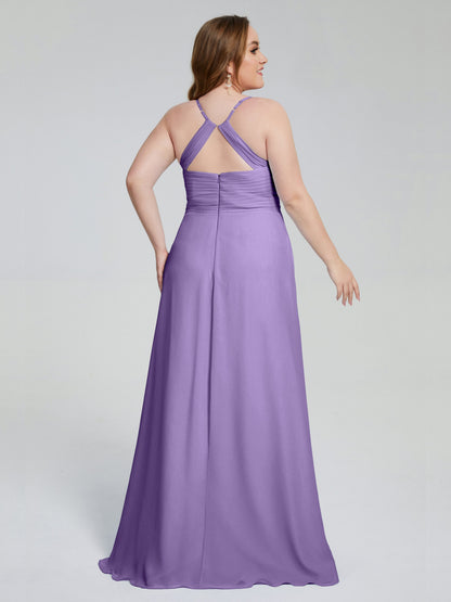 Julianna Modest Spaghetti Straps Plus Size Bridesmaid Dresses