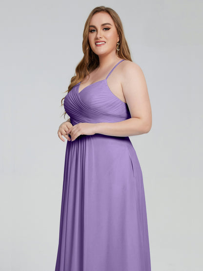 Julianna Modest Spaghetti Straps Plus Size Bridesmaid Dresses