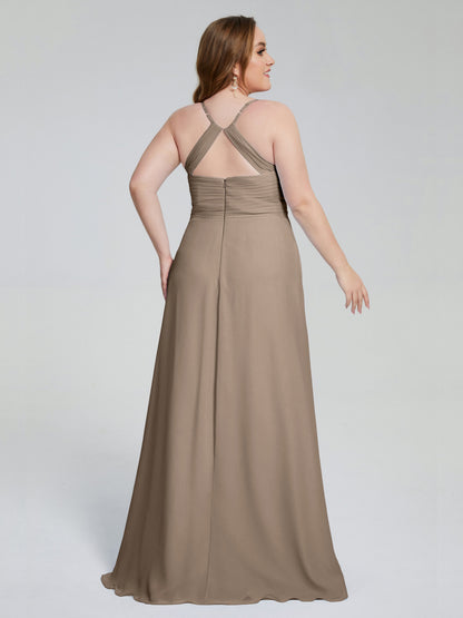 Julianna Modest Spaghetti Straps Plus Size Bridesmaid Dresses