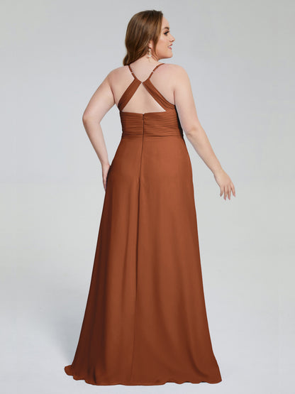 Julianna Modest Spaghetti Straps Plus Size Bridesmaid Dresses