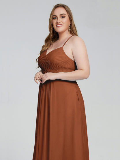 Julianna Modest Spaghetti Straps Plus Size Bridesmaid Dresses