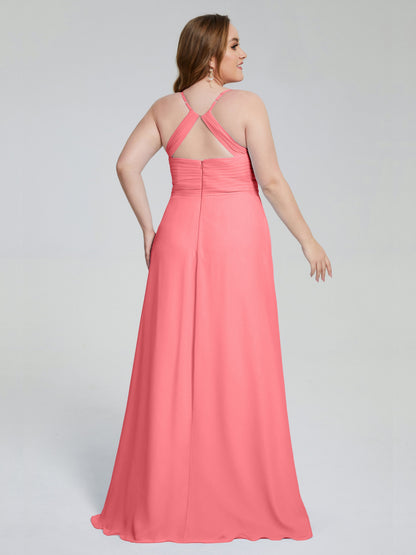 Julianna Modest Spaghetti Straps Plus Size Bridesmaid Dresses