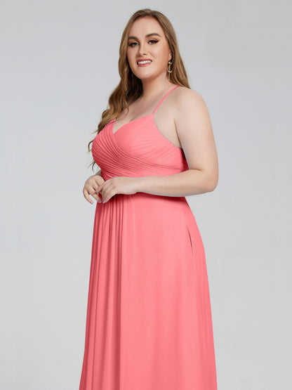 Julianna Modest Spaghetti Straps Plus Size Bridesmaid Dresses
