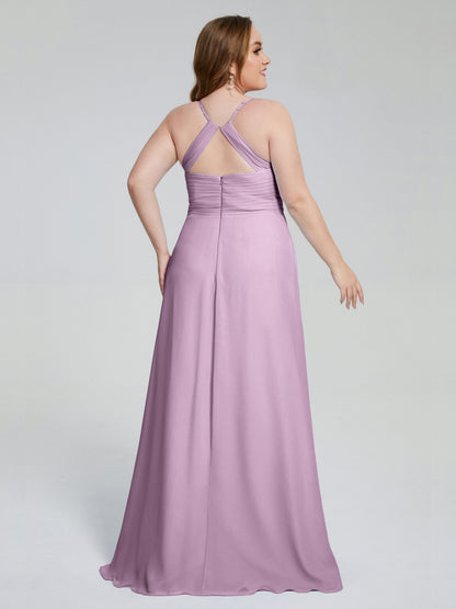 Julianna Modest Spaghetti Straps Plus Size Bridesmaid Dresses