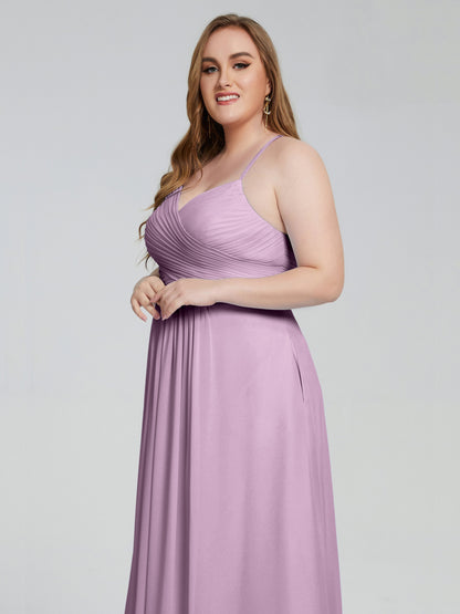 Julianna Modest Spaghetti Straps Plus Size Bridesmaid Dresses