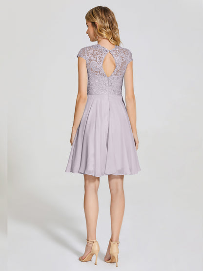 Alana Lace Cap Sleeves Short Bridesmaid Dress