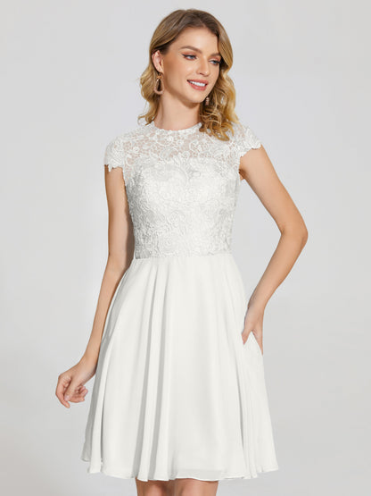Alana Lace Cap Sleeves Short Bridesmaid Dress