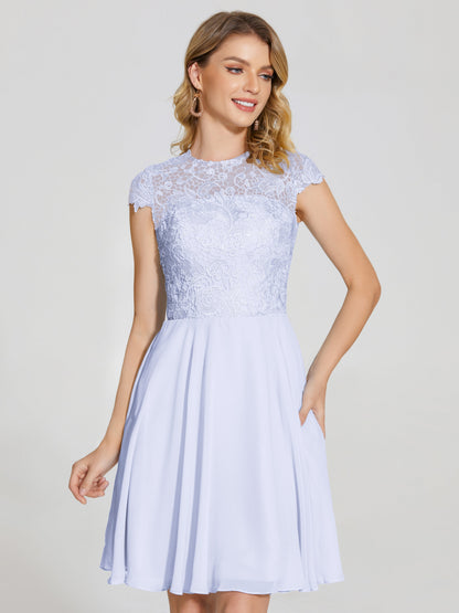 Alana Lace Cap Sleeves Short Bridesmaid Dress