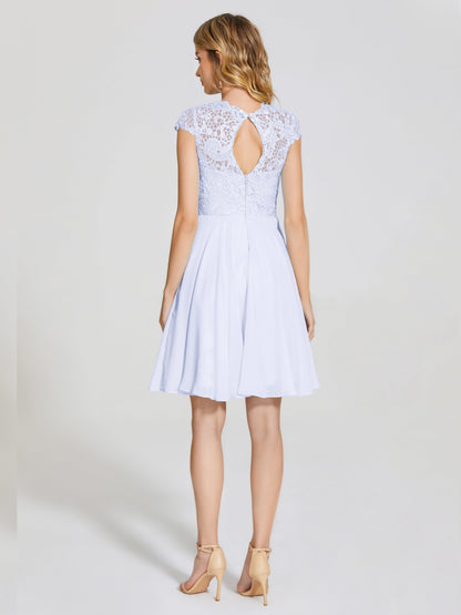 Alana Lace Cap Sleeves Short Bridesmaid Dress