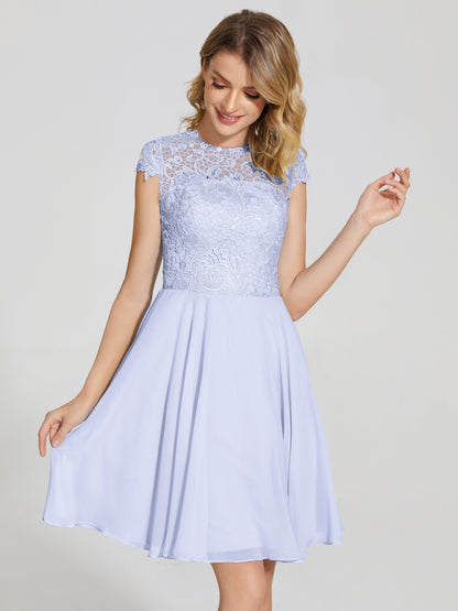 Alana Lace Cap Sleeves Short Bridesmaid Dress