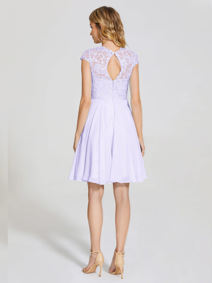 Alana Lace Cap Sleeves Short Bridesmaid Dress