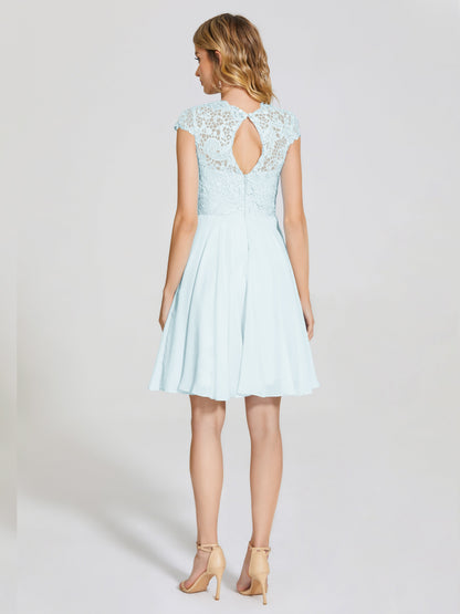 Alana Lace Cap Sleeves Short Bridesmaid Dress