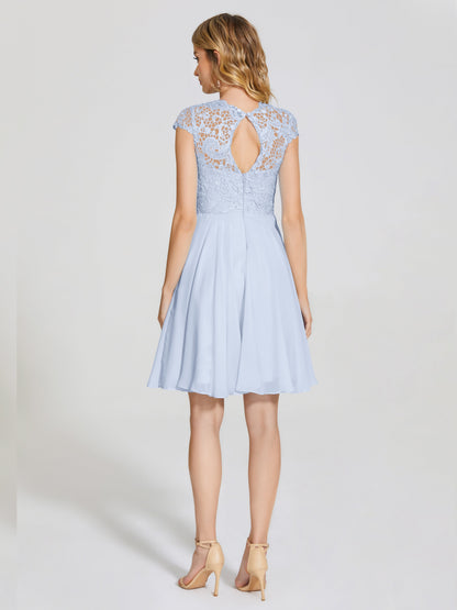 Alana Lace Cap Sleeves Short Bridesmaid Dress