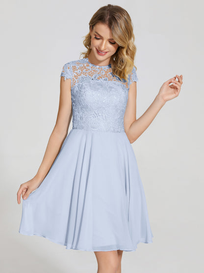 Alana Lace Cap Sleeves Short Bridesmaid Dress