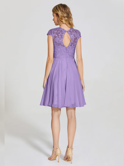 Alana Lace Cap Sleeves Short Bridesmaid Dress