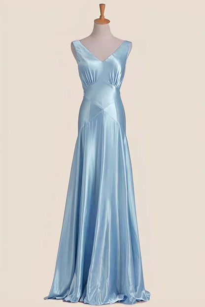 Pink V Neck Sheath Long Party Dress