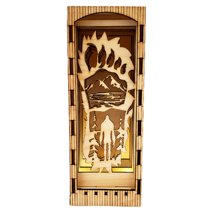 Lighted Shadowbox - Sasquatch by Squirrel Tacos Papercuts
