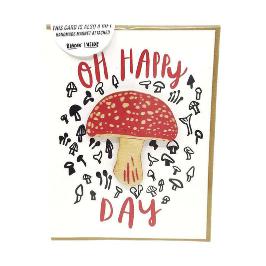 Magnet Card - Amanita Mushroom - Oh Happy Day (Red) by SnowMade