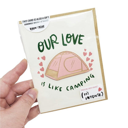 Magnet Card - Tent - Our Love is Like Camping (Pink) by SnowMade