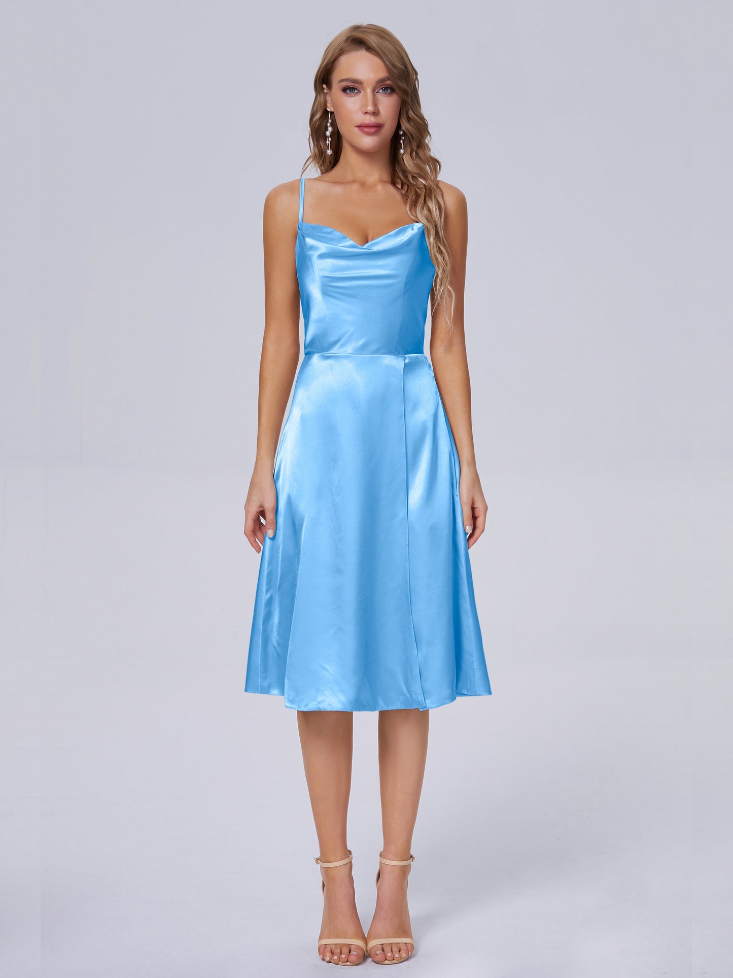 Marley Casual Split Soft Satin Short Bridesmaid Dresses