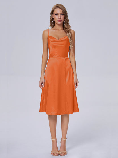 Marley Casual Split Soft Satin Short Bridesmaid Dresses