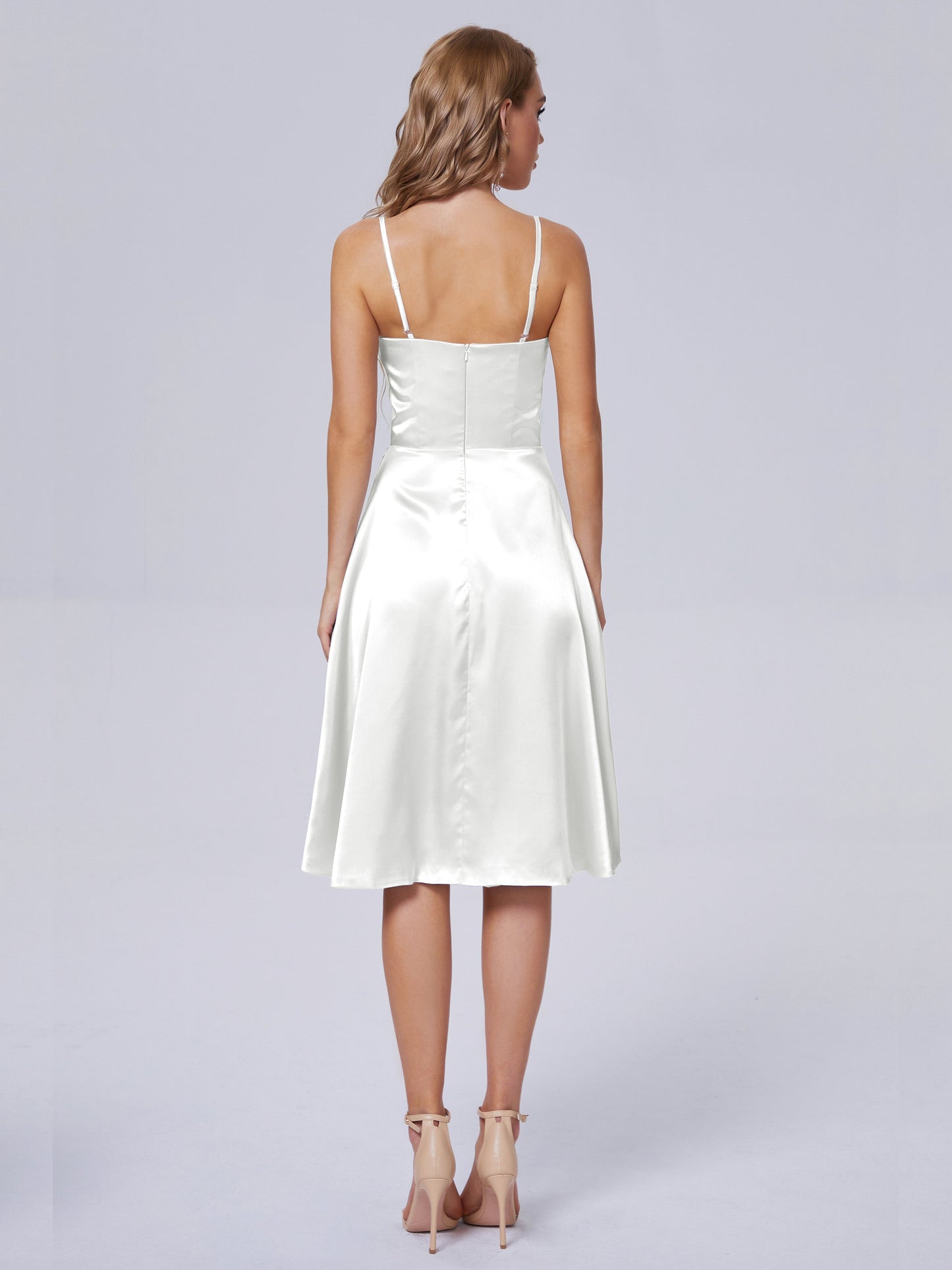 Marley Casual Split Soft Satin Short Bridesmaid Dresses