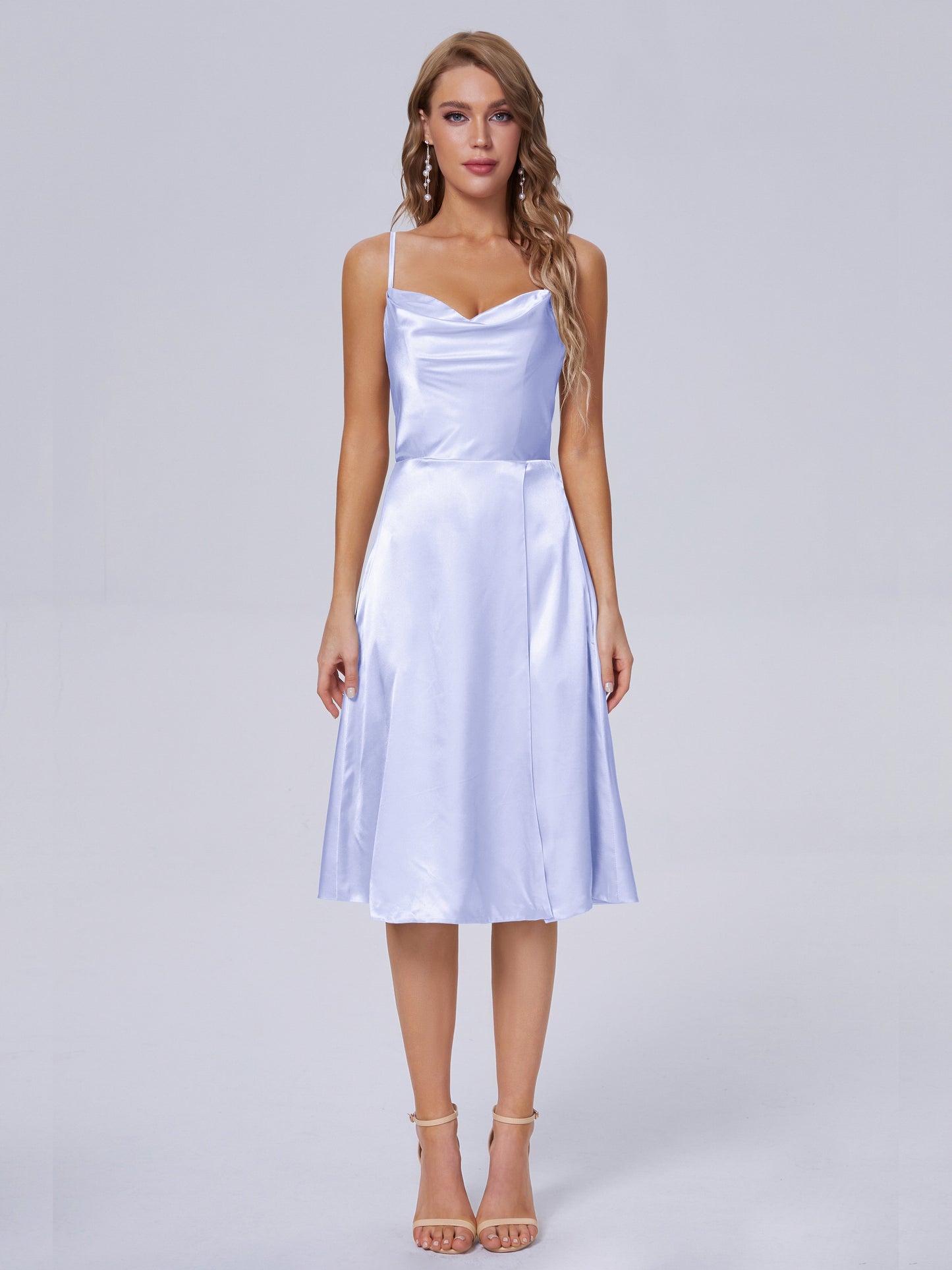 Marley Casual Split Soft Satin Short Bridesmaid Dresses