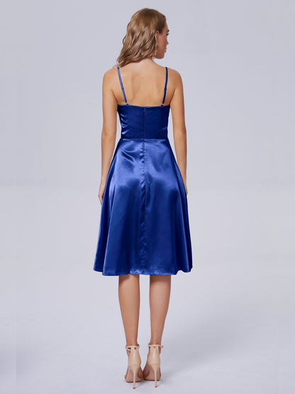 Marley Casual Split Soft Satin Short Bridesmaid Dresses