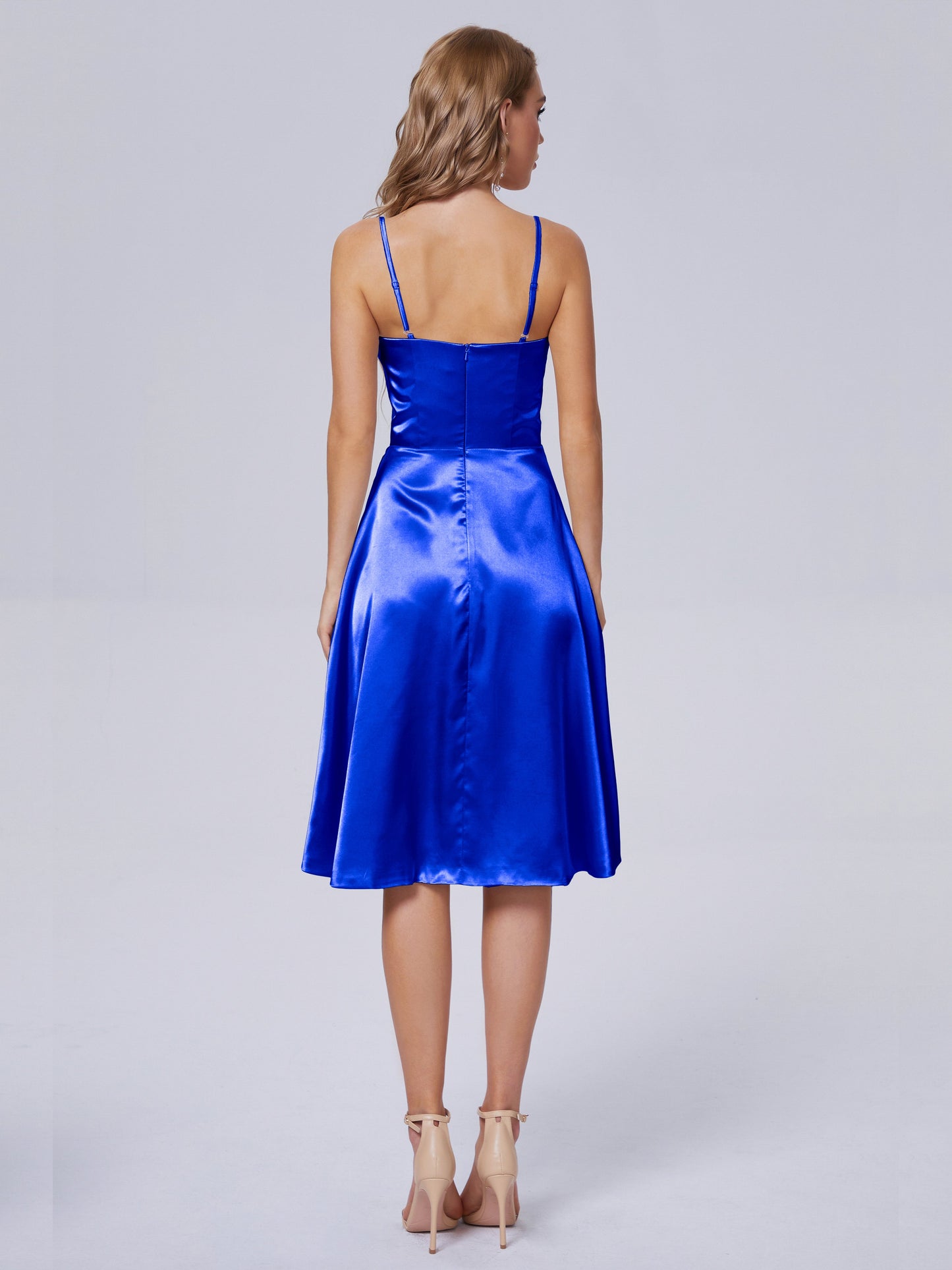 Marley Casual Split Soft Satin Short Bridesmaid Dresses