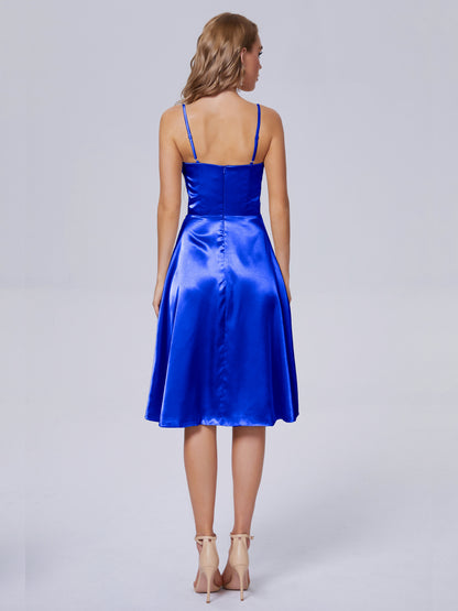 Marley Casual Split Soft Satin Short Bridesmaid Dresses