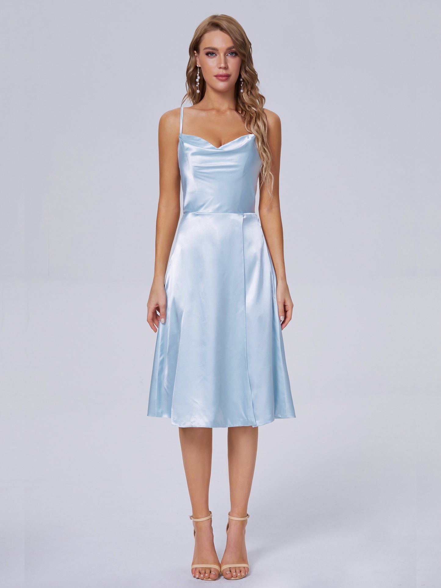 Marley Casual Split Soft Satin Short Bridesmaid Dresses