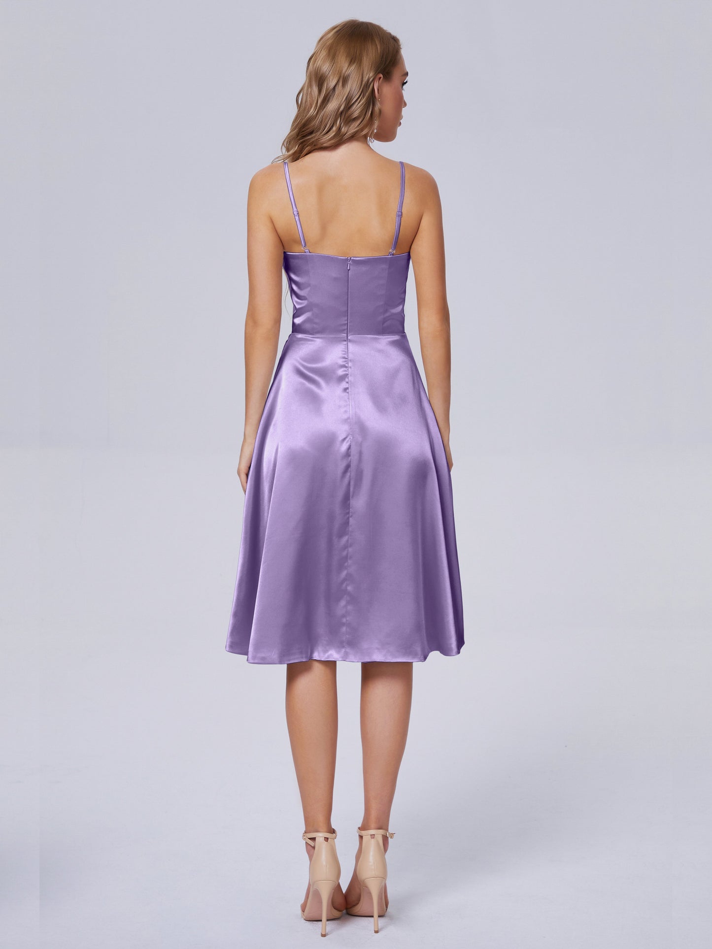 Marley Casual Split Soft Satin Short Bridesmaid Dresses