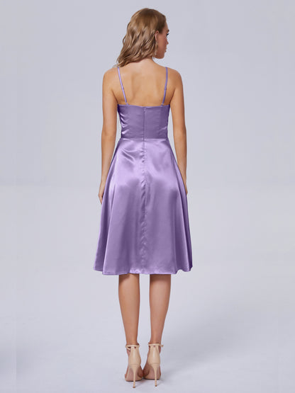 Marley Casual Split Soft Satin Short Bridesmaid Dresses
