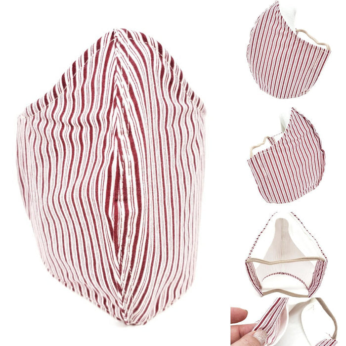 Mask - Medium - Red White Candy Stripe by imakecutestuff