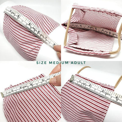 Mask - Medium - Red White Candy Stripe by imakecutestuff