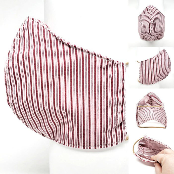 Mask - Small - Red White Candy Stripe by imakecutestuff