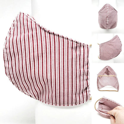 Mask - Small - Red White Candy Stripe by imakecutestuff