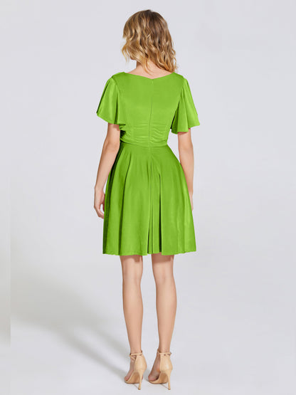 Adriana Velvet Bridesmaid Dress With Short Sleeves