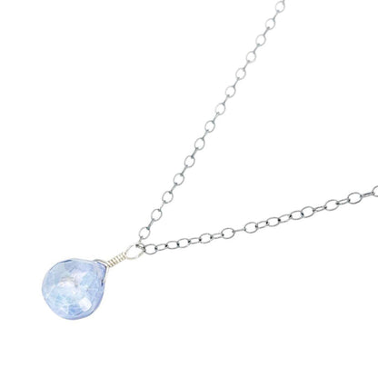 Necklace - Sterling Gemstone Drop (Blue Mystic Quartz) by Foamy Wader