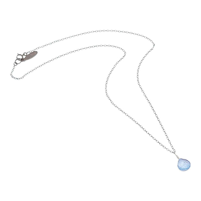 Necklace - Sterling Gemstone Drop (Blue Mystic Quartz) by Foamy Wader