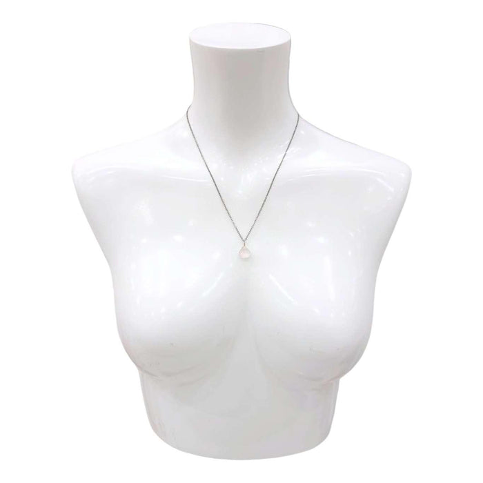 Necklace - Sterling Gemstone Drop (Rose Quartz) by Foamy Wader