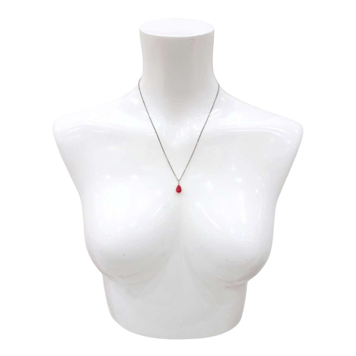 Necklace - Sterling Gemstone Drop (Ruby) by Foamy Wader