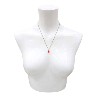 Necklace - Sterling Gemstone Drop (Ruby) by Foamy Wader