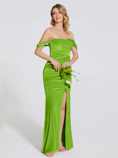 Cicinia Off Shoulder Trumpet Velvet Bridesmaid Dress