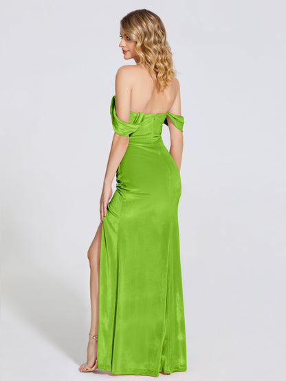Cicinia Off Shoulder Trumpet Velvet Bridesmaid Dress