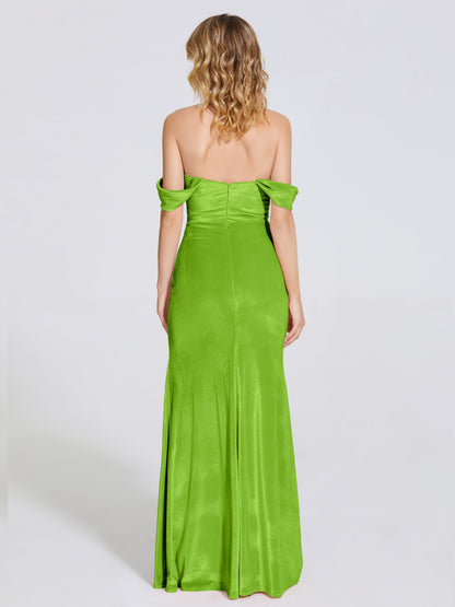 Cicinia Off Shoulder Trumpet Velvet Bridesmaid Dress
