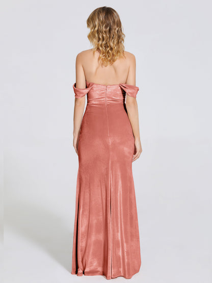 Cicinia Off Shoulder Trumpet Velvet Bridesmaid Dress