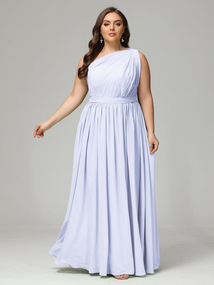 One-shoulder Plus Size Chiffon Bridesmaid Dresses